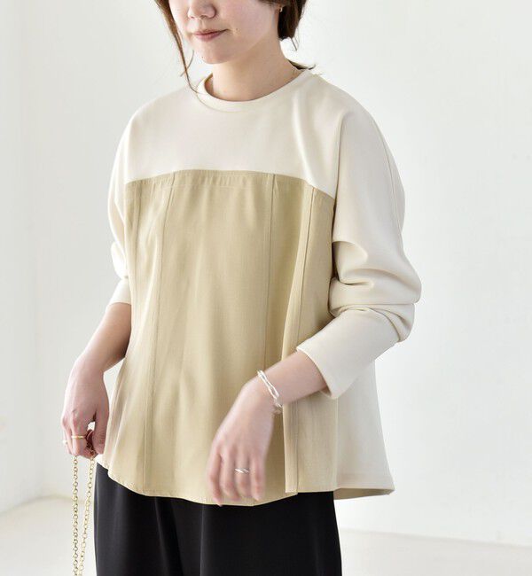 quaranciel「quaranciel:〈洗濯機可能〉カットジョーゼット ドッキング コルセット プルオーバー」|Tシャツ・カットソー|
