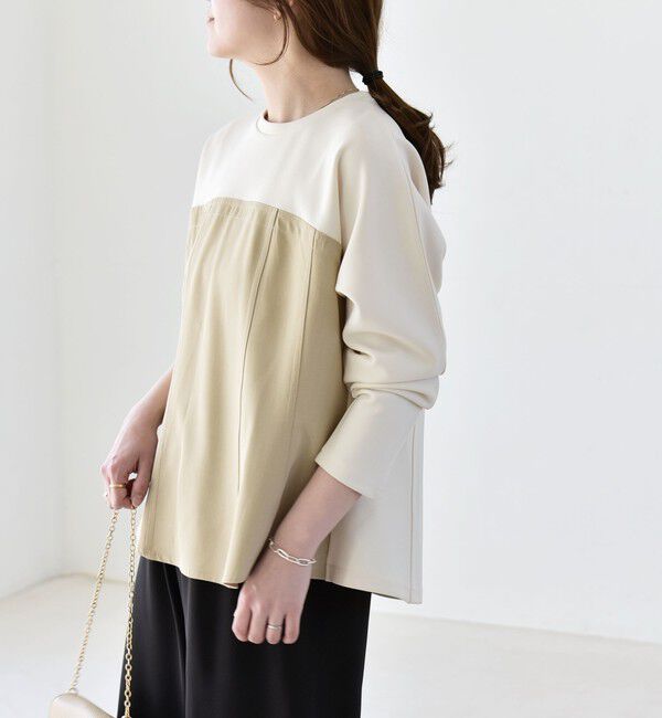 quaranciel「quaranciel:〈洗濯機可能〉カットジョーゼット ドッキング コルセット プルオーバー」|Tシャツ・カットソー|