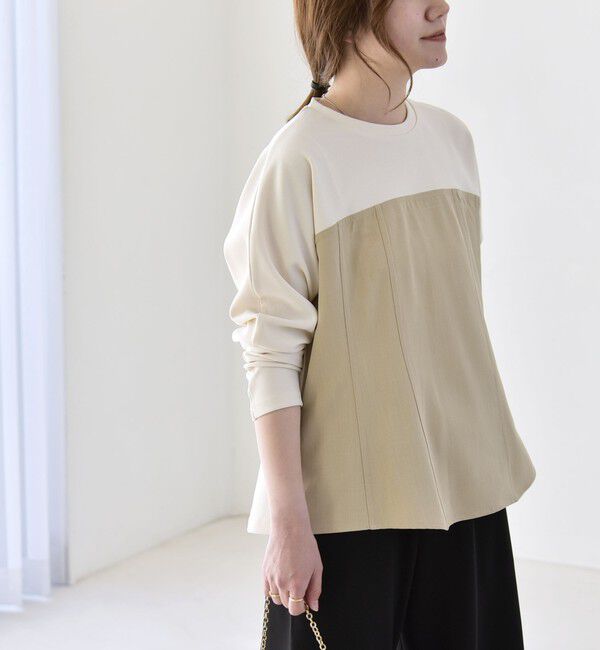 quaranciel「quaranciel:〈洗濯機可能〉カットジョーゼット ドッキング コルセット プルオーバー」|Tシャツ・カットソー|