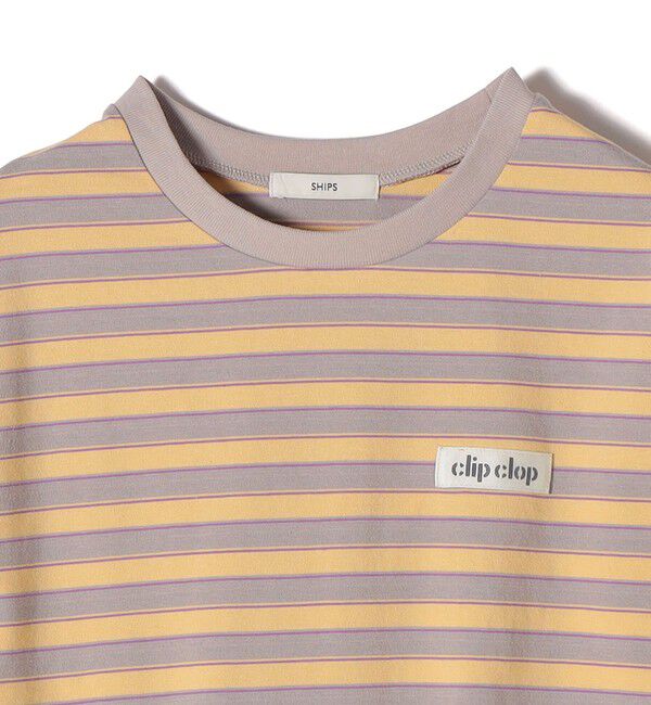SHIPS for women「【WEB限定】マルチ ボーダー 5分袖 TEE」|Tシャツ・カットソー|