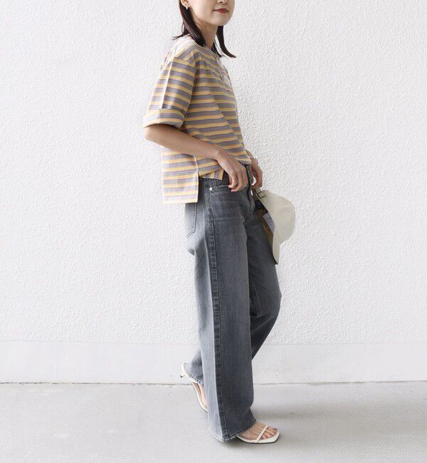 SHIPS for women「【WEB限定】マルチ ボーダー 5分袖 TEE」|Tシャツ・カットソー|