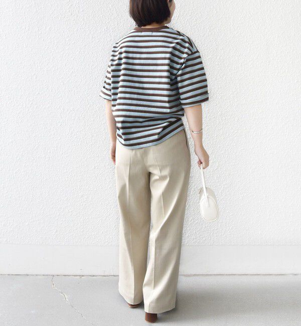SHIPS for women「【WEB限定】マルチ ボーダー 5分袖 TEE」|Tシャツ・カットソー|