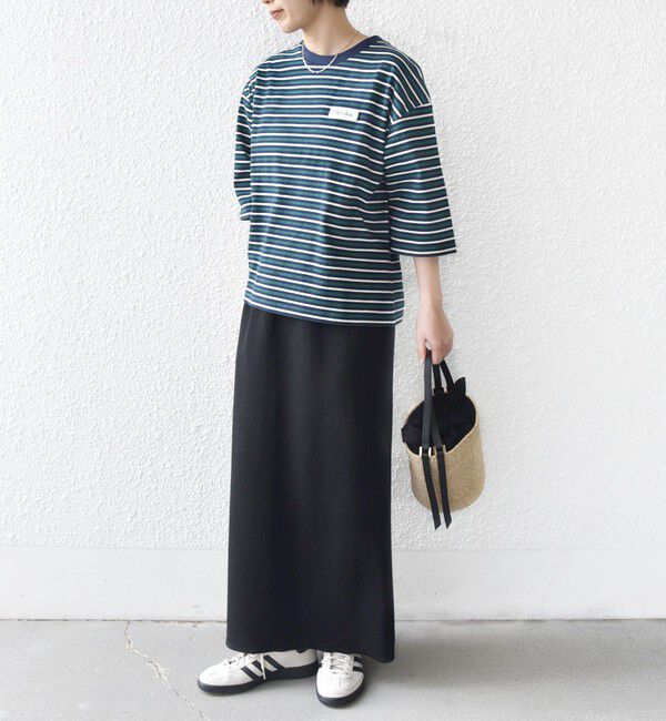 SHIPS for women「【WEB限定】マルチ ボーダー 5分袖 TEE」|Tシャツ・カットソー|