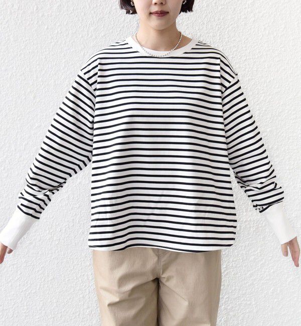 SHIPS for women「〈手洗い可能〉ロング リブ ラウンド ヘム プルオーバー」|Tシャツ・カットソー|