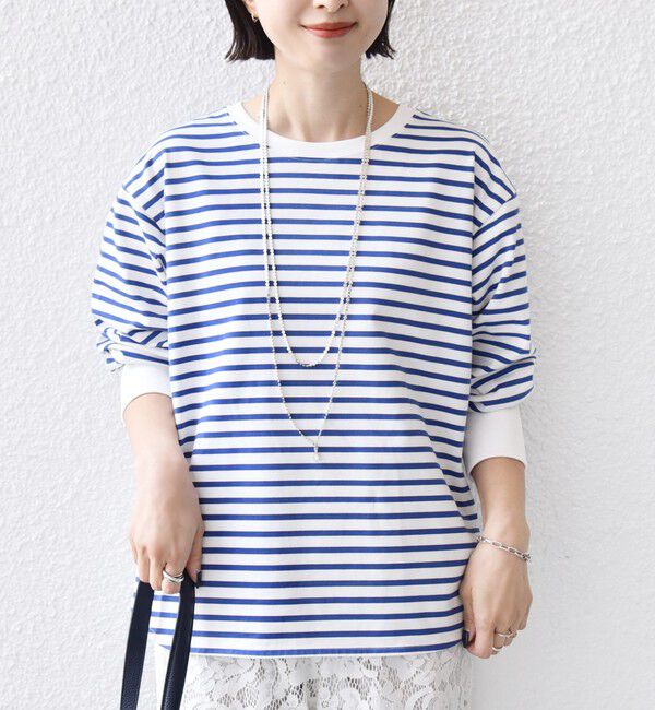SHIPS for women「〈手洗い可能〉ロング リブ ラウンド ヘム プルオーバー」|Tシャツ・カットソー|