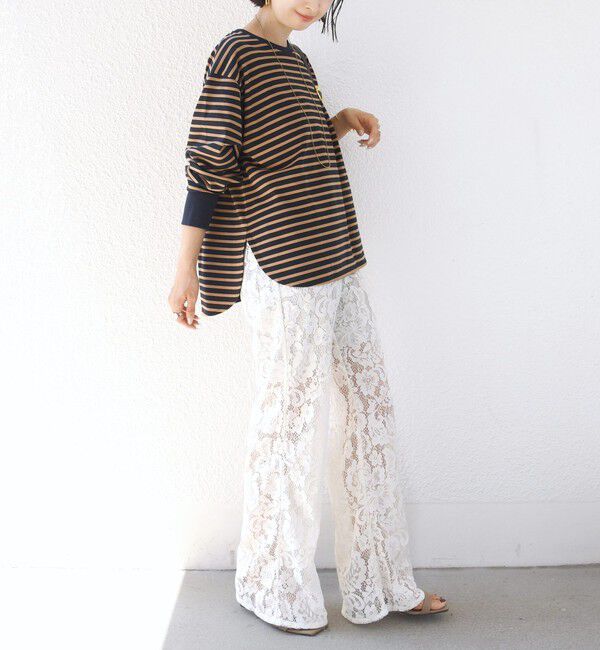 SHIPS for women「〈手洗い可能〉ロング リブ ラウンド ヘム プルオーバー」|Tシャツ・カットソー|