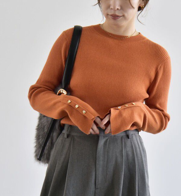 quaranciel「《一部追加予約》〈手洗い可能〉カシミヤ ミックス ハイゲージ クルーネック リブ ニット」|ニット・セーター|