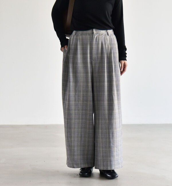 quaranciel「〈洗濯機可能〉裏起毛 2タック ルーズ ワイド パンツ」|その他|
