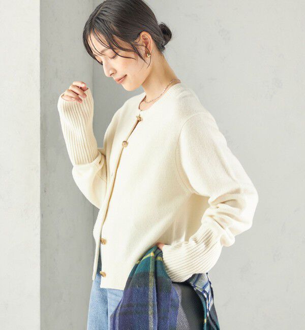 SHIPS for women「《予約》Super 180's 7ゲージ 袖 リブ ニット カーディガン」|カーディガン|
