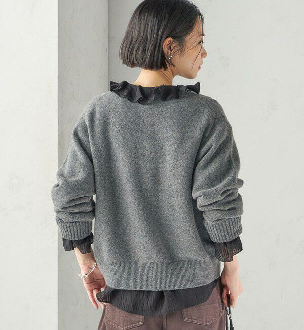 SHIPS for women「《予約》Super 180's 7ゲージ 袖 リブ ニット カーディガン」|カーディガン|