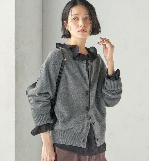 SHIPS for women「《予約》Super 180's 7ゲージ 袖 リブ ニット カーディガン」|カーディガン|