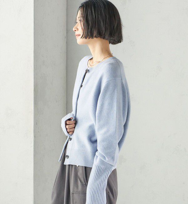 SHIPS for women「《予約》Super 180's 7ゲージ 袖 リブ ニット カーディガン」|カーディガン|