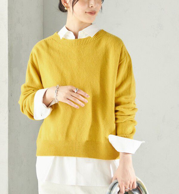 SHIPS for women「《予約》【SHIPS別注】YLEVE&times;Harley of Scotland: ニット プルオーバー」|ニット・セーター|イエロー