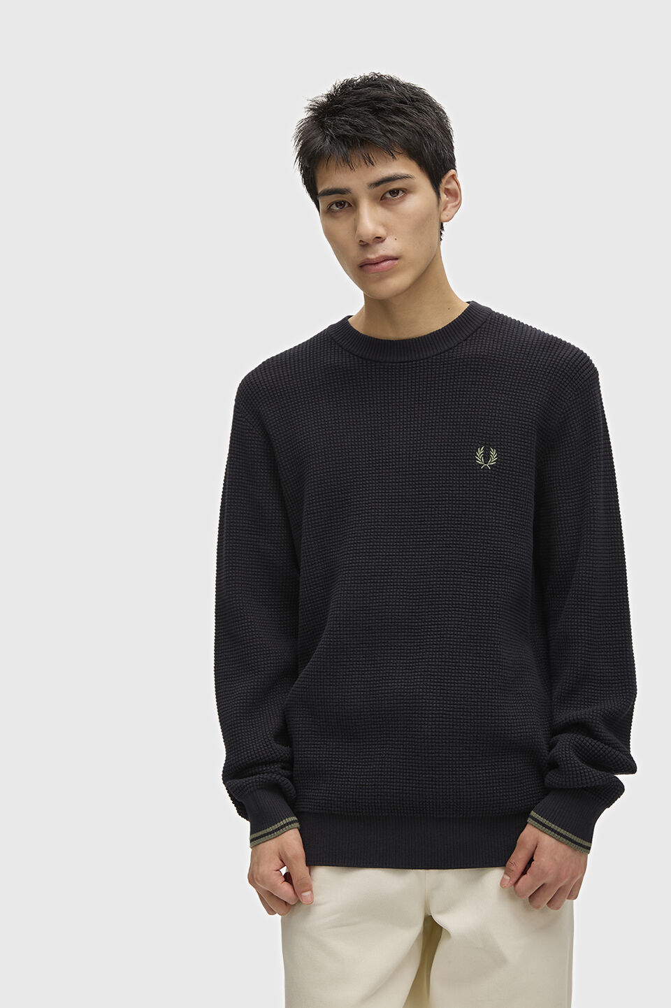  「FRED PERRY／Waffle Stitch Jumper／ワッフルステッチニット」|ニット・セーター|