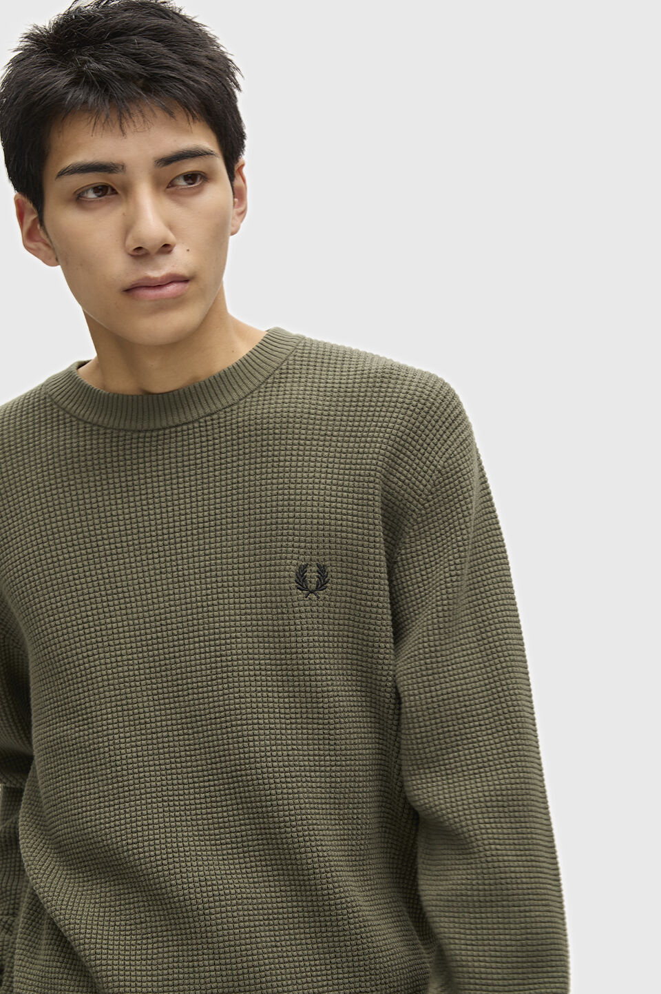  「FRED PERRY／Waffle Stitch Jumper／ワッフルステッチニット」|ニット・セーター|LAUREL WREATH GREEN
