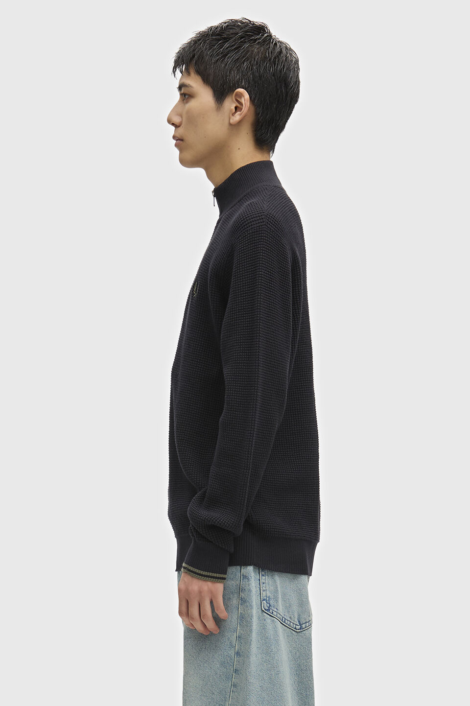 FRED PERRY 「FRED PERRY／Waffle Stitch Half Zip Jumper／ワッフルステッチハーフジップニット」|ニット・セーター|