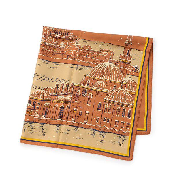 TOMORROWLAND GOODS「manipuri VIEW シルクスカーフ」|バンダナ・スカーフ|28 オレンジ系