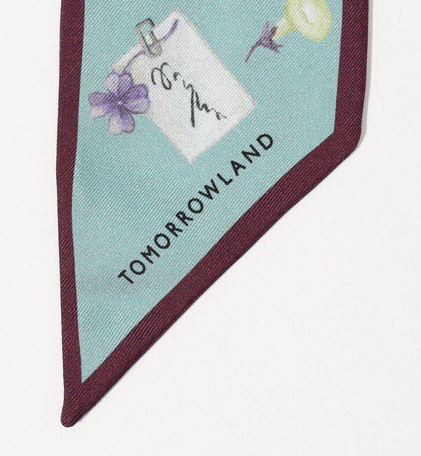 TOMORROWLAND GOODS「ATELIER TOMORROW FLOWER LETTER シルク タイスカーフ」|バンダナ・スカーフ|