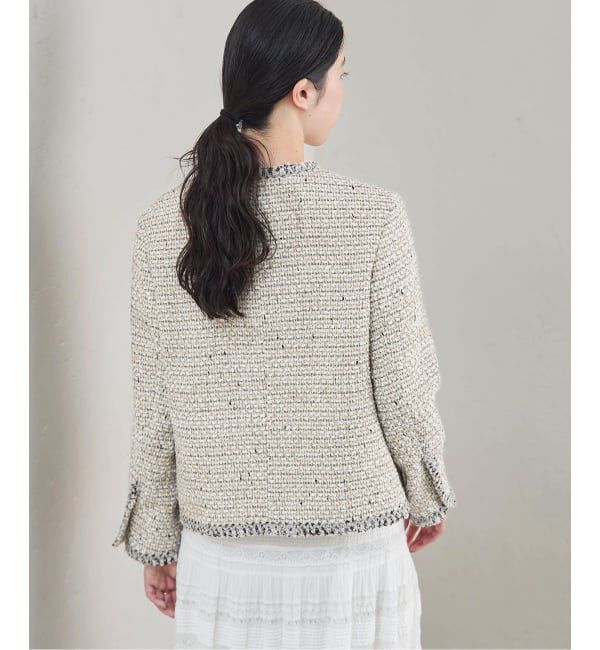 IENA「《IENA 35TH》THE TWEED JACKET with LINTON」|ノーカラージャケット|