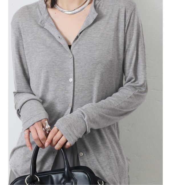 JOURNAL STANDARD「《追加》ウールMIX シアークルーネックカーディガン」|Tシャツ・カットソー|グレー