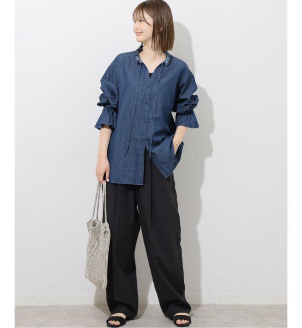 JOURNAL STANDARD relume「《追加2》ライトデニムスタンドカラーブラウス」|シャツ・ブラウス|