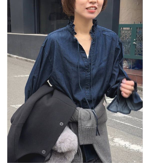 JOURNAL STANDARD relume「《追加2》ライトデニムスタンドカラーブラウス」|シャツ・ブラウス|