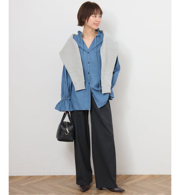 JOURNAL STANDARD relume「《追加2》ライトデニムスタンドカラーブラウス」|シャツ・ブラウス|