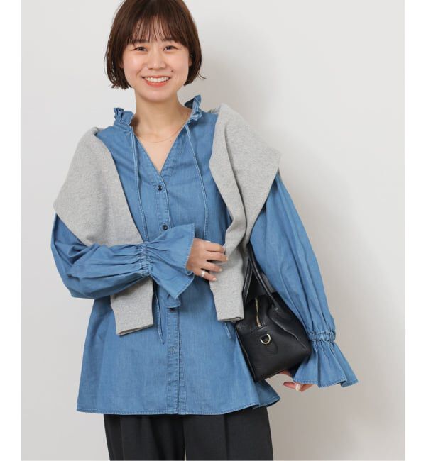JOURNAL STANDARD relume「《追加2》ライトデニムスタンドカラーブラウス」|シャツ・ブラウス|