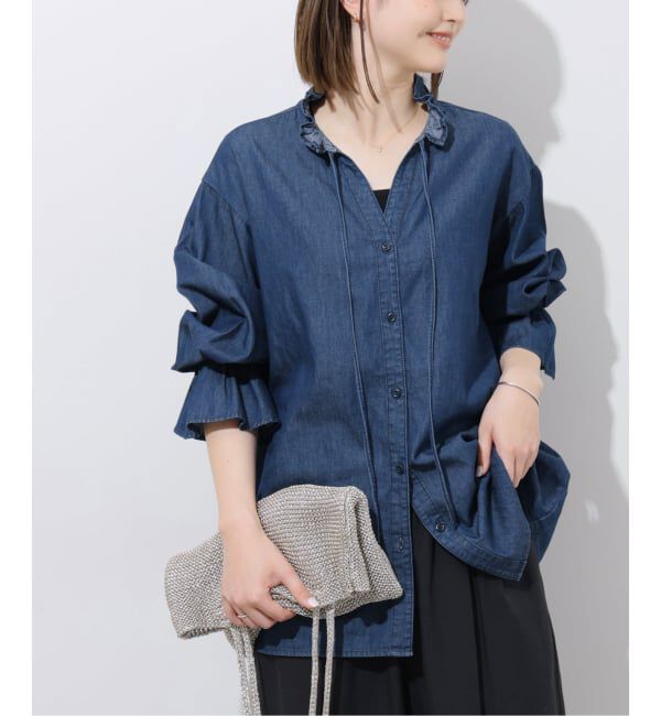 JOURNAL STANDARD relume「《追加2》ライトデニムスタンドカラーブラウス」|シャツ・ブラウス|