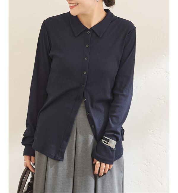 JOURNAL STANDARD「SHEER SKIN シャツ」|Tシャツ・カットソー|ネイビー