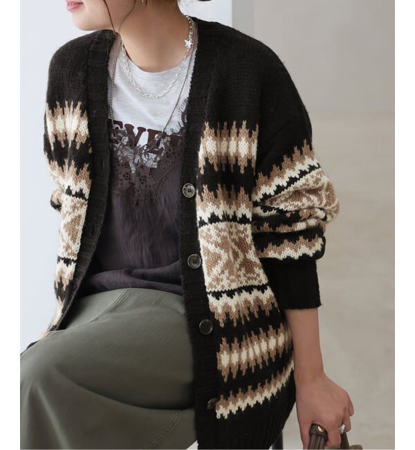 JOURNAL STANDARD「《予約》HERITAGE ジャガードVネックカーディガン」|カーディガン|
