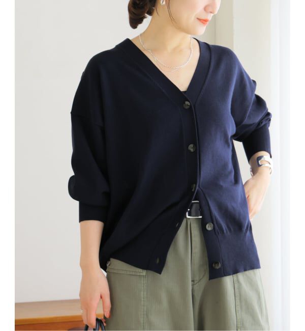 JOURNAL STANDARD「WASHABLE COMF Vネックカーディガン」|カーディガン|ネイビー