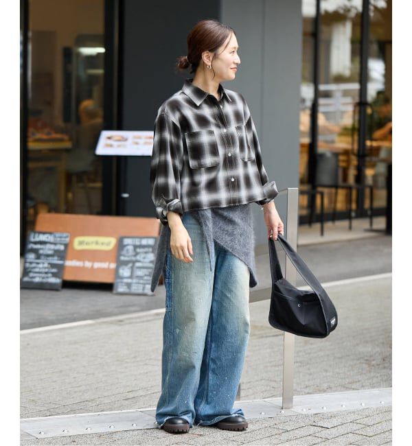 JOURNAL STANDARD「オンブレチェッククロップド シャツ」|シャツ・ブラウス|