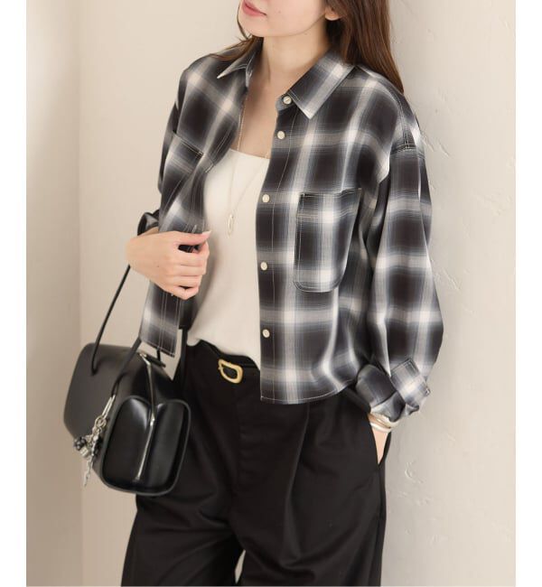 JOURNAL STANDARD「オンブレチェッククロップド シャツ」|シャツ・ブラウス|