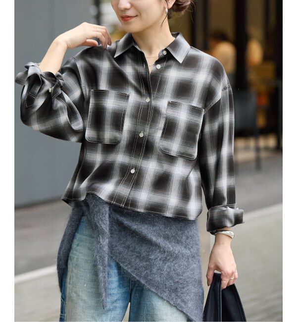 JOURNAL STANDARD「オンブレチェッククロップド シャツ」|シャツ・ブラウス|