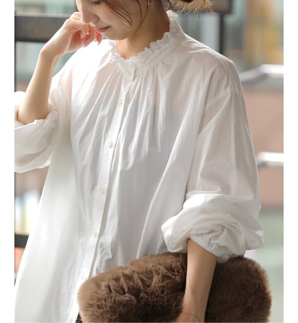 JOURNAL STANDARD relume「《WEB限定》フリルネックボリュームスリーブブラウス」|シャツ・ブラウス|