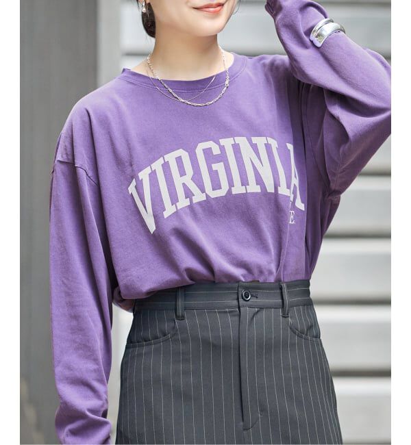JOURNAL STANDARD「ラウンドヘムピグメントロンT」|Tシャツ・カットソー|パープル