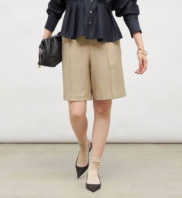 NOLLEY'S「《セットアップ対応》ウォッシャブルウール調ストレッチハーフパンツ」|その他|