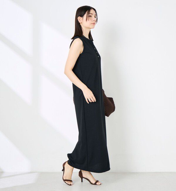 NOLLEY'S「《アンサンブル対応》ウォッシャブルイージーケアカノコノースリーブヘンリーネックワンピース」|ワンピース|