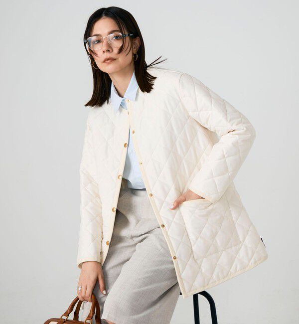 NOLLEY'S「【Traditional WeatherWear/トラディショナルウェザーウェア】ARKLEY A-LINE MIDDLE」|ノーカラーコート|エクリュ