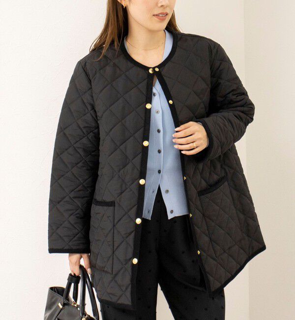NOLLEY'S「【Traditional WeatherWear/トラディショナルウェザーウェア】ARKLEY A-LINE MIDDLE」|ノーカラーコート|ブラック