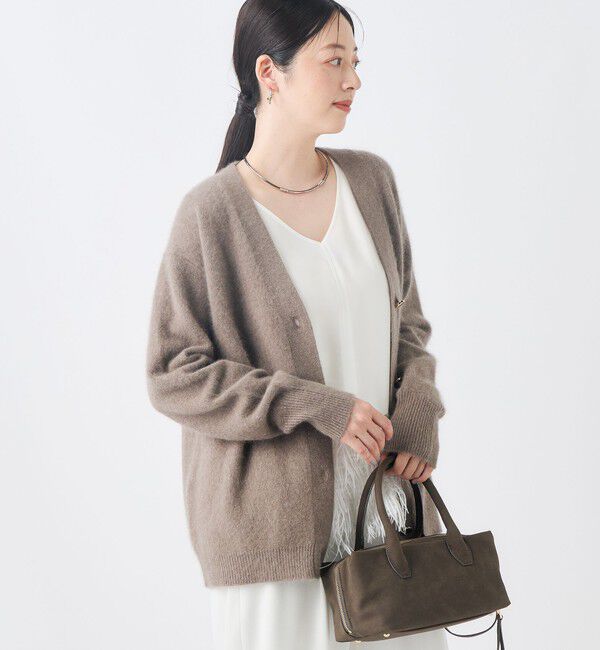NOLLEY'S「【新色追加】《手洗い可能》ヘアリー長めVネックカーディガン」|カーディガン|