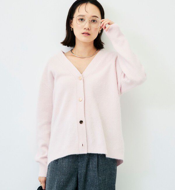 NOLLEY'S「【新色追加】《手洗い可能》ヘアリー長めVネックカーディガン」|カーディガン|