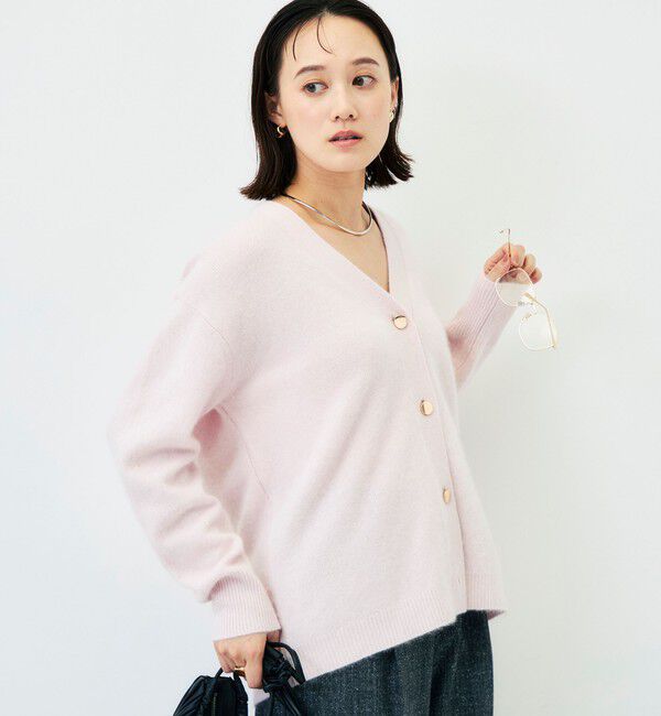 NOLLEY'S「【新色追加】《手洗い可能》ヘアリー長めVネックカーディガン」|カーディガン|