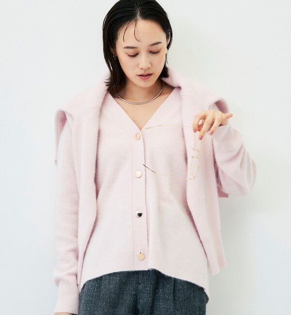 NOLLEY'S「【新色追加】《手洗い可能》ヘアリー長めVネックカーディガン」|カーディガン|