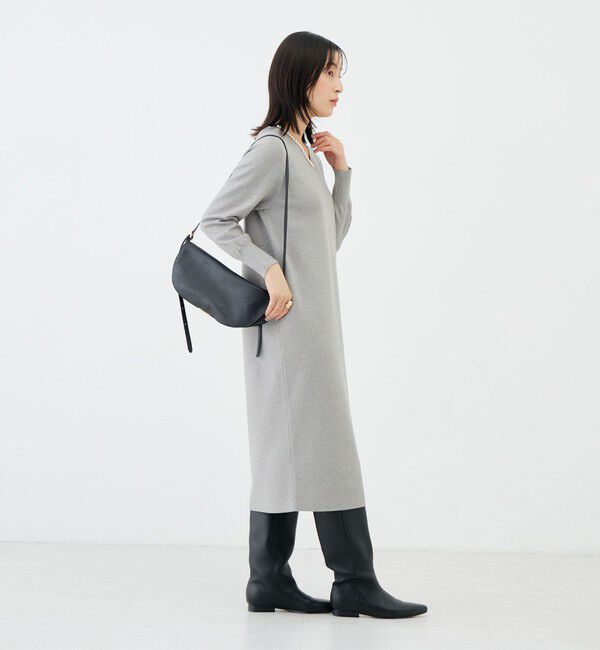 NOLLEY'S sophi「【WEB限定】《手洗い可能》片衿パール総針コクーンワンピース」|ワンピース|