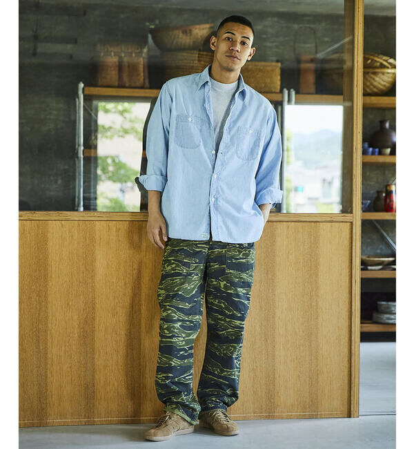  「orSlow | シャンブレー ワークシャツ MEN」|シャツ・ブラウス|