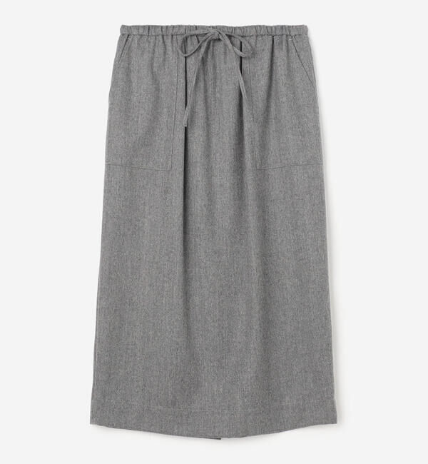 LE GLAZIK「LE GLAZIK | ウールフランネル イージースカート WOMEN」|スカート|GREY