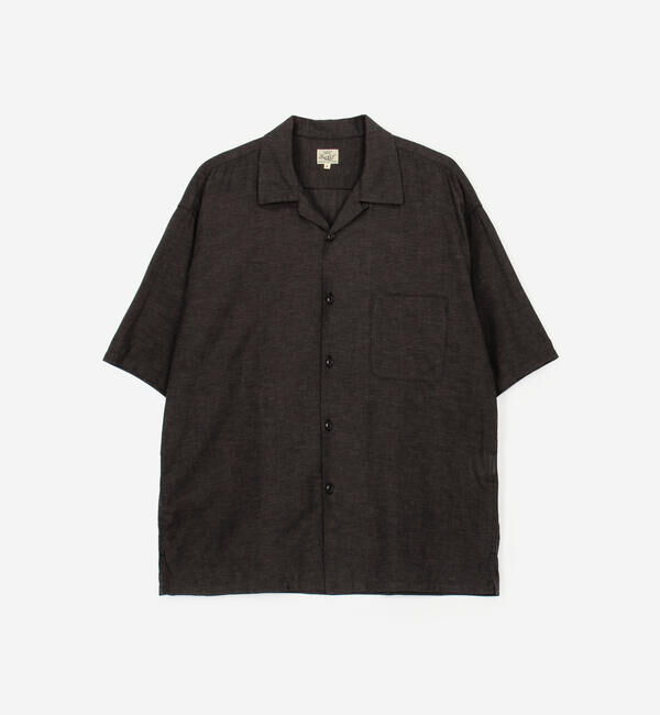  「gold | コットンシャンブレー 半袖オープンカラーシャツ MEN」|シャツ・ブラウス|BLACK