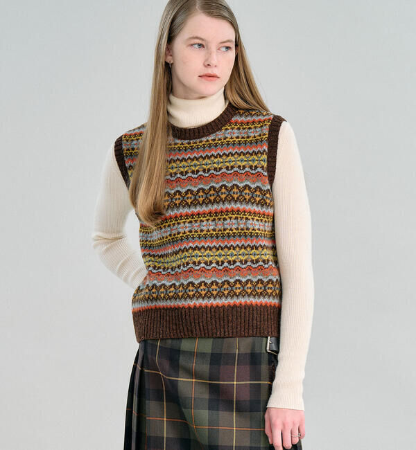 Morris & Sons「MORRIS & SONS | フェアアイル クルーネックベスト WOMEN」|ベスト・ジレ|